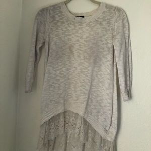 A.N.A white long sleeve with lace